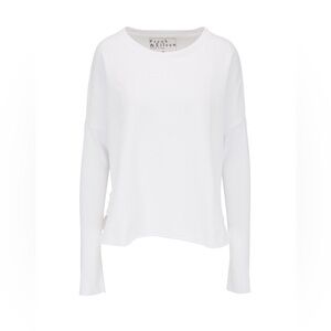 FRANK & EILEEN
White Relaxed Raw Edge Long Sleeve Tee (T2)